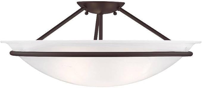 Livex Lighting 4825-07 Newburgh 3-Light Ceiling Mount, Bronze