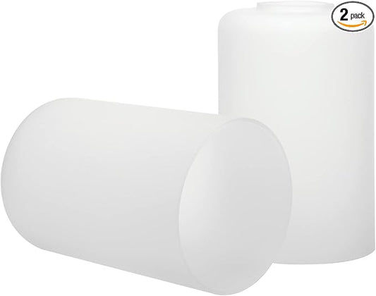 2 Pack Clear Frosted Glass Lamp Shade Replacement Globes & Cover, 6-1/16" Tall, 4-1/16" Diameter, Light Fixture Cylinder Shade with 1 5/8 Inch Fitter
