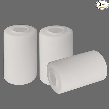 3 Pack Opal White Frosted Glass Shade, Cylinder Light Fixture Replacement Globe or Cover with 1-5/8-Inch Fitter for Chandelier Wall Sconce Pendant Light, G0059