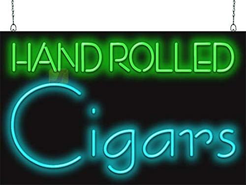 Hand Rolled Cigars Neon Sign