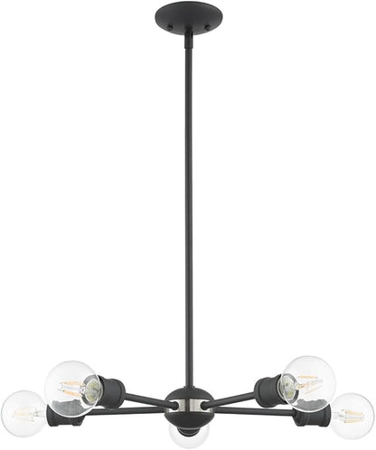 Livex Lighting 46135-76 5 Light Scandinavian Gray Chandelier