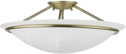 Livex Lighting 4825-91 Newburgh 3-Light Ceiling Mount, Brushed Nickel