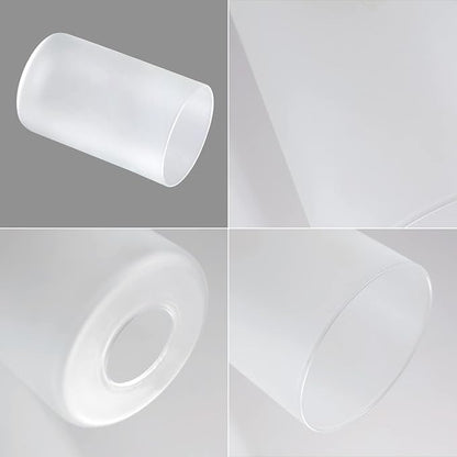 8 Pack White Frosted Glass Shades Replacement, 5.9in Height, 3.9in Diameter, 1.65in Fitter, Cylinder Glass Shade Covers Replacement Globe for Chandelier Pendant Wall Sconces Light Fixtures