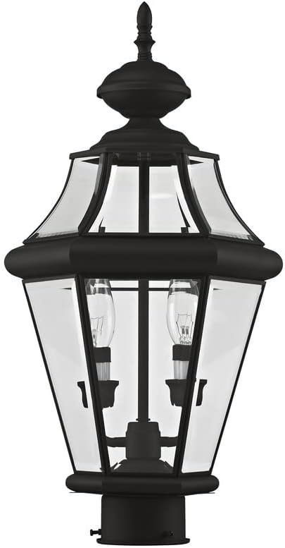 Livex Lighting 2264-02 Georgetown 2-Light Outdoor Post Head, Polished Brass