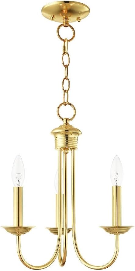 Livex Lighting 42683-04 Steel 3 Light Chandelier for Home Decor, 1 Black Ceiling Light Fixture, Perfect for Living Room or Bedroom Decor