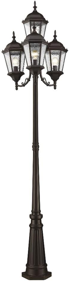 Livex Lighting 7557-07 Hamilton 4 Light Outdoor 4 Head Post, Bronze,25" x 24.5" x 28"