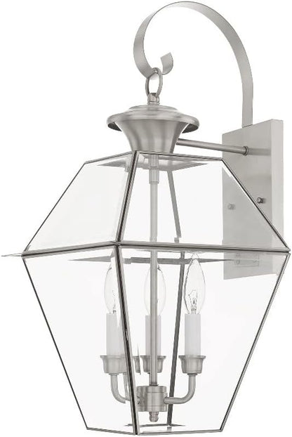 Livex Lighting 2381-07 Westover 3-Light Outdoor Wall Lantern, Bronze