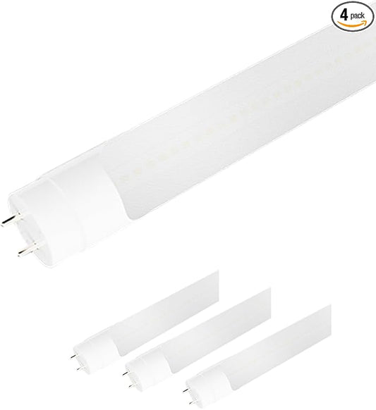 LEDMyplace 20W 4Ft LED Tube Light Bulb, Double Ended Ballast Compatible, Frosted Lens, 5000K Daylight White, 60W Replacement, for ‎Office, Warehouse, Supermarket, Parking, Pack of 4