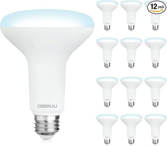 BR30 LED Bulb, Dimmable Flood Lights Indoor CRI80 7W Equivalent 65W 5000K Daylight 650 Lumens, 15000 Lifetime Hours Recessed Light Bulbs, Interior E26 Base LED Can Light Bulbs, 12 Pack