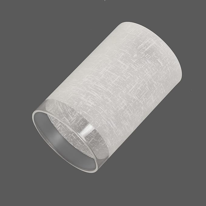 White Linen Frosted Glass Cylinder Lamp Shade with 1 5/8 Inch Fitter, Light Fixture Replacement Globe or Cover for Mini Pendant Light,Wall Sconce,Chandelier, 3 Pack