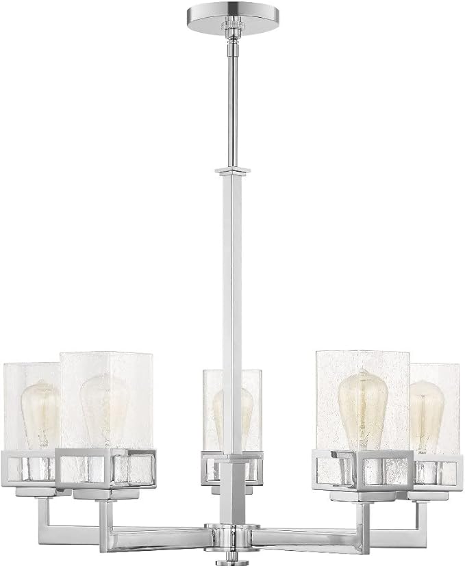 Livex Lighting 40195-91 Harding Brushed Nickel 5 Light Chandelier