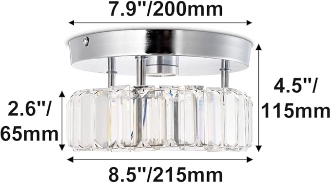 CLAIRDAI Flush Mount Ceiling Light Fixture LED Mini Chandeliers with Crystals Hallway Light Mini Modern Crystal Chandeliers Bedroom Chandelier for Bathroom Kitchen Office
