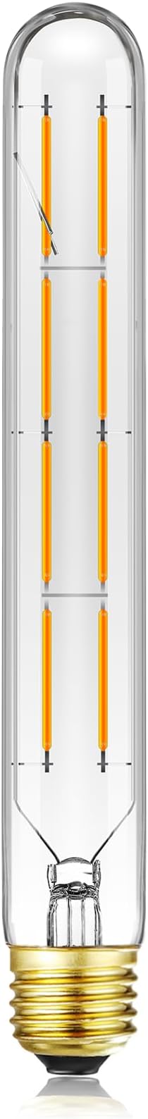 E26 Tubular Led Bulb 8W T10 Dimmable Long Light Bulbs 75 Watt E26 Medium Base 2700k Warm White Edison Lights Bulbs 8.9Inches,6Pack.