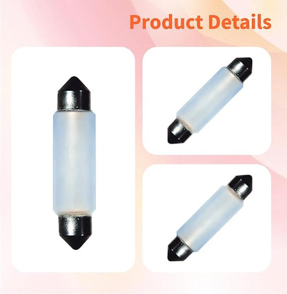 10 Pack Frosted Festoon Bulb Sv8.5-8 T3.25 10X44mm, 12V3W Under Cabinet Light Bulb Xenon Festoon Light Bulb Dome Light Car Trunk Cargo Light Interior Door Light