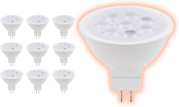 LED MR16 Light Bulbs | 6.5 Watt (40 Watt Equivalent) | GU10 Base | Daylight Color 5000K High Output 500 Lumens | Car Dealership Lighting | 10 Bulbs Pack