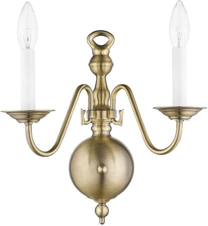 Livex Lighting 5002-02 Williamsburgh 2 Light Polished Brass Wall Sconce