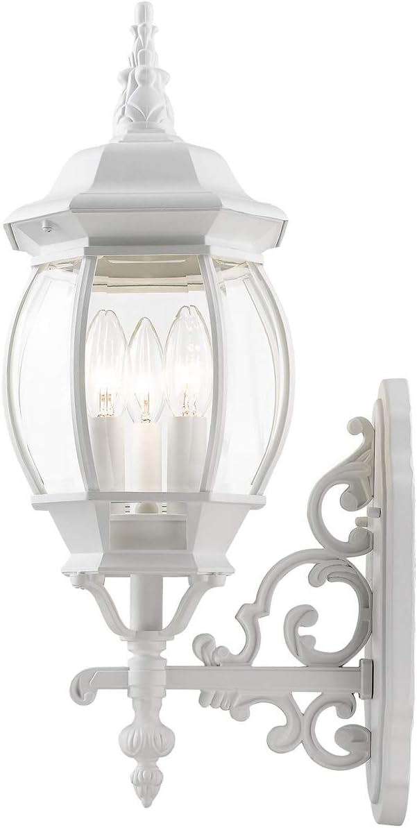 Livex Lighting 7524-13 7524-03 Outdoor Wall Lantern, White, 8.25 x 22