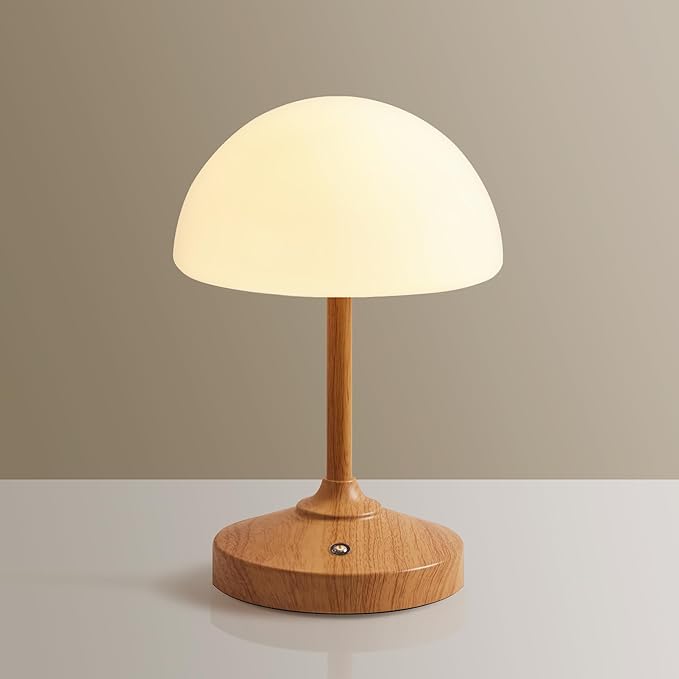 Mushroom Lamp Cordless Lamp Table Lamp,Outdoor Waterproof Shower Lamps,5000mAh Rechargeble Battery Operated Dimmable Touch Desk Lamps,LED Night Light for Bathroom Patio Camping Restaurant