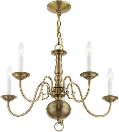 Livex Lighting 5005-91 Williamsburgh Chandelier With No Shades, 18" x 24" x 18", Brushed Nickel