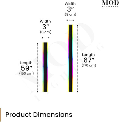 𝗠𝗢𝗗 𝗟𝗜𝗚𝗛𝗧𝗜𝗡𝗚 Haylen RGB | Waterproof Outdoor Wall Lights, Dimmable with Remote, 7 Colors and 358 Light Effects, Long Wall Sconce, Modern Linear Exterior Light Fixture, 1-Pack (RGB | 67")