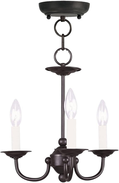 Livex Lighting 4153-04 Home Basics 3 Light Black Mini Chandelier, 14Hx14W