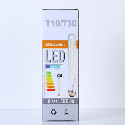 XININSUN T10 Led Bulb,8.9 Inch Long Tubular Led Light Bulbs,40Watt Equivalent, 400lm,E26 4W led t10 Bulb,LED Filament Light Bulb,Dimmable Long Light Bulbs,Clear Glass,4 Pack.(Daylight 4000K)