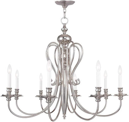 Livex Lighting 5168-35 Caldwell 8-Light Chandelier, Polished Nickel
