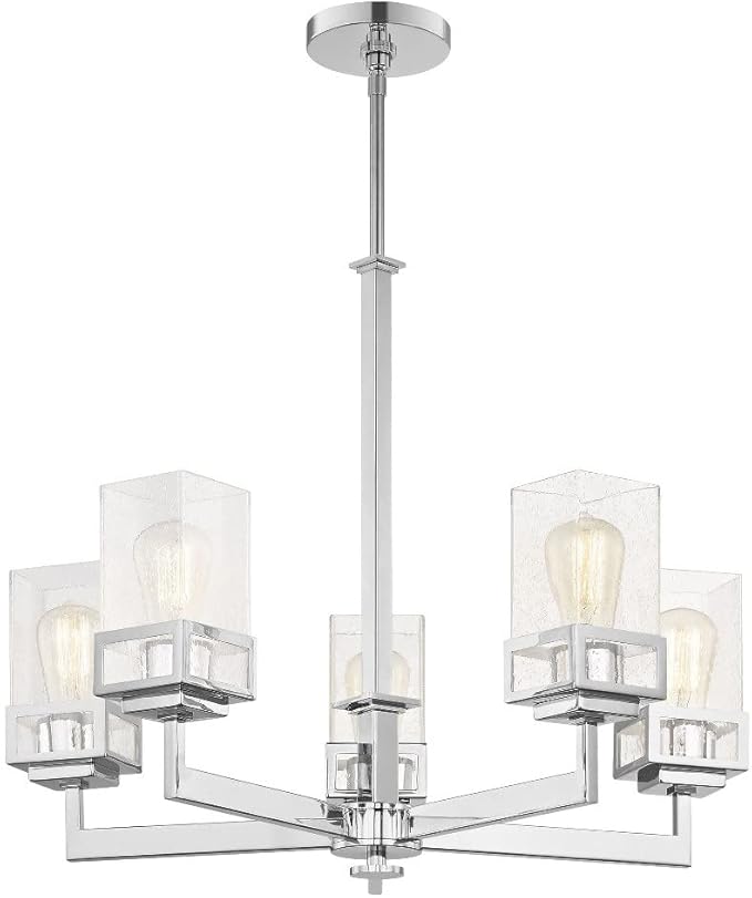 Livex Lighting 40195-91 Harding Brushed Nickel 5 Light Chandelier