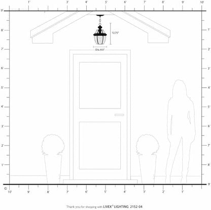 Livex Lighting 2152-01 Monterey 1-Light Outdoor Hanging Lantern, Antique Brass