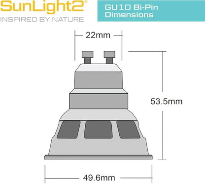 SunLight2® Premium Edition | GU10 LED Bulb 7W | 120V | 3000K - 1800K Dim to Warm | CRI 97 | 24° Narrow Beam MR16 Spotlight | White Finish | 4 Pack|Energy Efficient Flicker Free