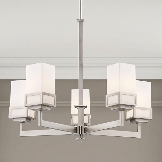 Livex Lighting 40195-91 Harding Brushed Nickel 5 Light Chandelier