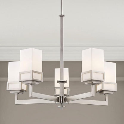 Livex Lighting 40195-91 Harding Brushed Nickel 5 Light Chandelier