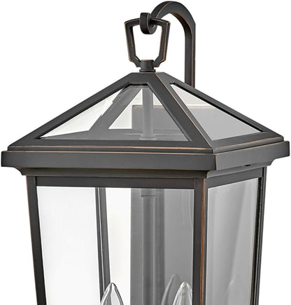 Hinkley Alford Place 25655OZ Medium Outdoor Tall Wall Mount Lantern - Die Cast Aluminum Frame, Sealed Clear Glass - Oil Rubbed Bronze