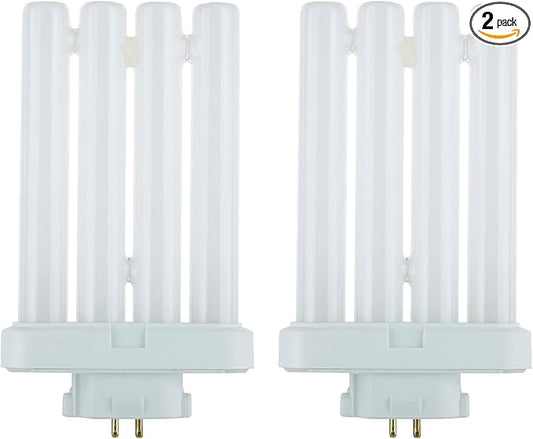 Sunlite 40530 FML27/30K/2PK Quad Tube Plug-in Compact Fluorescent Lamp, FML 4-Pin, 27 Watts, 1500 Lumens, 3000K Warm White, 4-Pin (GX10q4) Base, 120 Volts, 2 Pack