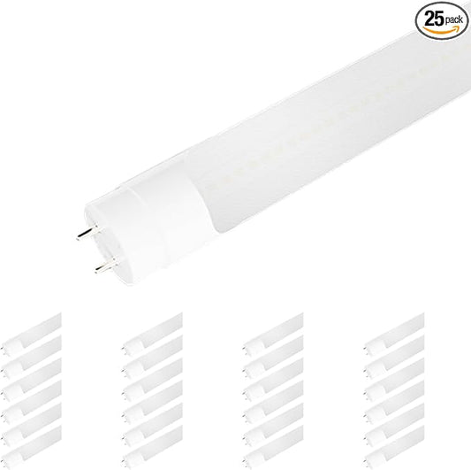 LEDMyplace Hybrid T8 4ft LED Tube/Bulb, 22W/18W/15W/12W Adjustable, 3000K/4000K/5000K/6500K CCT Changeable, G13, Frosted, 2800 Lumens, Single/Double End Power, Ballast Compatible or Bypass, Pack of 25