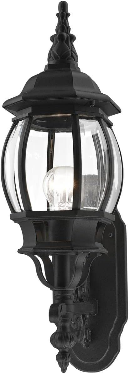 Livex Lighting 7520-04 Outdoor Wall Lantern with Clear Beveled Glass Shades, Black, 21" x 7" x 21"