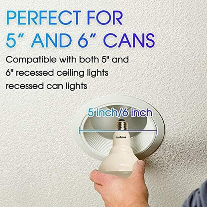 Energetic 72PK LED Flood Light Bulbs BR30, 65W Equivalent, Dimmable, Warm White 3000K, Indoor Flood Lights for Recessed Cans, UL Listed