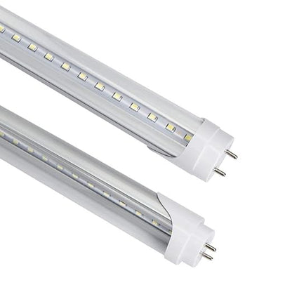 LightingWill LED T8 Light Tube 2FT, Daylight White 5000K, Dual-End Powered Ballast Bypass, 1000Lumens 10W (24W Equivalent Fluorescent Replacement), Clear Cover, AC85-265V Lighting Tube Fixture, 4 Pack