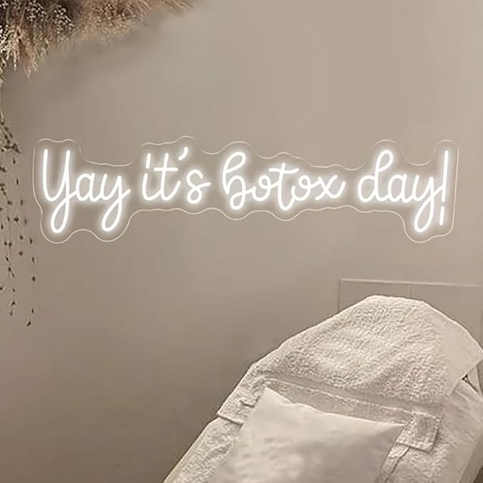 Yay It's Botox Day Neon Sign,Custom Botox Neon Sign, Business Sign, Injector Spa Studio Decor, Art Led Sign, Beauty Spa Sign Gift USB Size:20x5inches