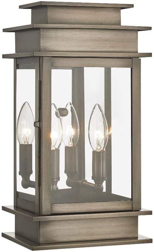 Livex Lighting 2014-29 Princeton Outdoor Wall Lantern, Vintage Pewter, 14" x 7.5" x 14"