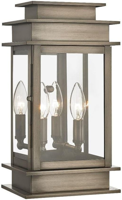 Livex Lighting 2014-29 Princeton Outdoor Wall Lantern, Vintage Pewter, 14" x 7.5" x 14"