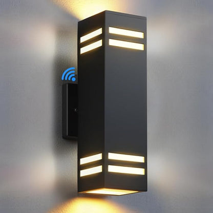 SHIMR Dusk to Dawn Outdoor Light Fixture, Modern Outdoor Wall Lights with LED Bulbs Includes, Aluminum Anti-Rust Sconce Up and Down Outside Lights for House Porch Garage Patio [ETL Listed]