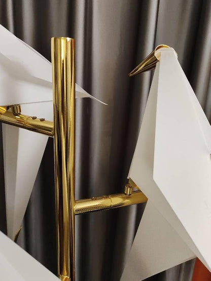Modern Gold Floor Lamp Creative Crane Bird Standing Floor Lamp Tall Unique Lamps Metal Standing Light 2 Vivid Birds Shade Art Deco Floor Lamps for Living Room Bedroom - White Light