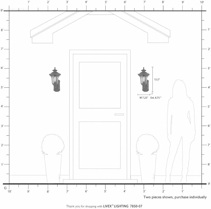 Livex Lighting 7850-07 Oxford 1 Light Outdoor Wall Lantern, Bronze