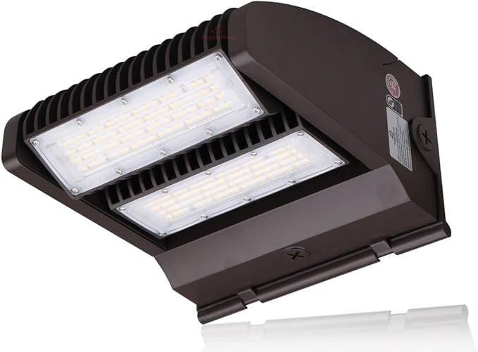 RuggedGrade 120W - Rotate IV Series LED Wall Pack with Photocell - 17,100 lumens - 5000K Bright White - Wattage Selectable - Outdoor LED Wall Light - Brown - DLC 5.1 Premium