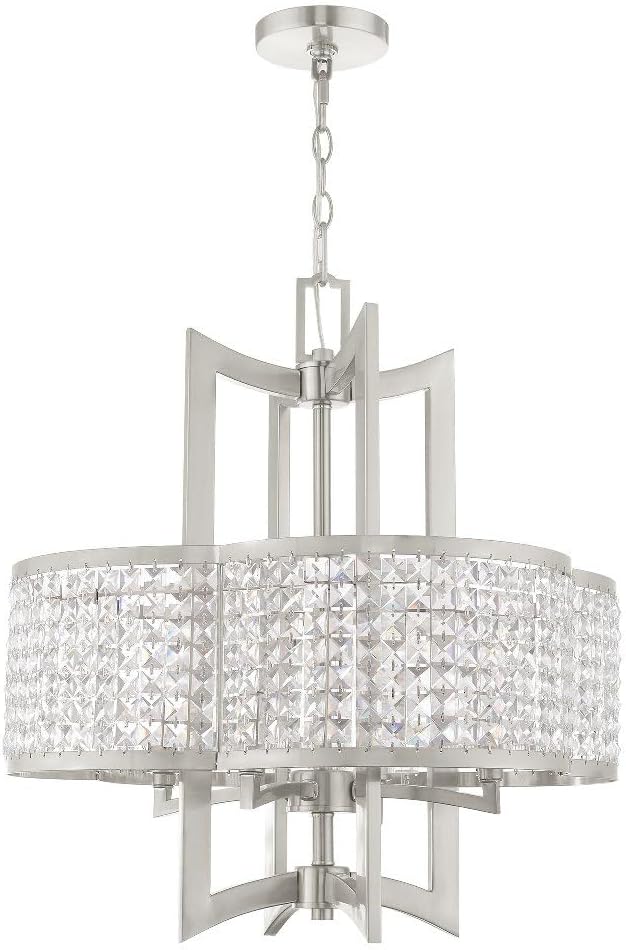 Livex Lighting 50575-91 Gramercy 4-Light Chandelier, Brushed Nickel