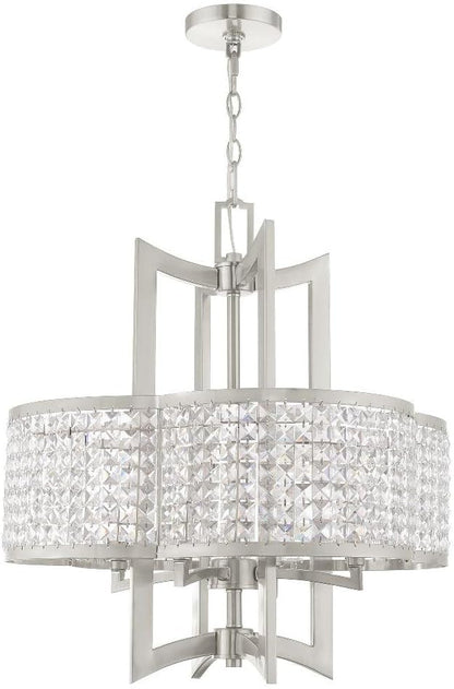 Livex Lighting 50575-91 Gramercy 4-Light Chandelier, Brushed Nickel