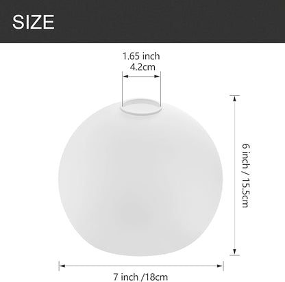 ANYLOVE Seeded Glass Globe Shade，Fixture Replacement Shade,7" Diameter, Replacement with 1.65 Inch Fitter for Wall Lamps Chandeliers or Ceiling Light