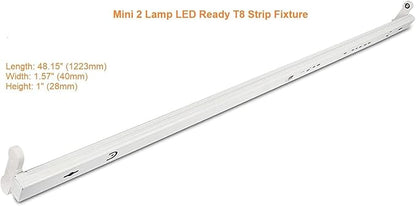 35 Pack LED Ready Strip, Narrow Type 2 Lamps Fixture, 4FT Strip Fixture 48” Linear Utility Strip Light,2 Lamps T8 Strip, Double End - LED T8 Tube Not Included