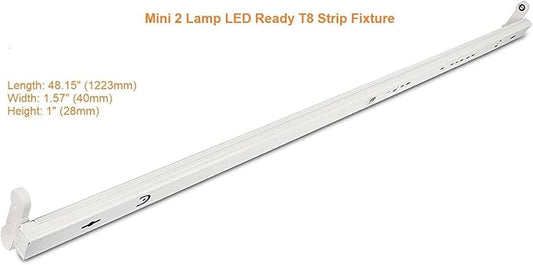 35 Pack LED Ready Strip, Narrow Type 2 Lamps Fixture, 4FT Strip Fixture 48” Linear Utility Strip Light,2 Lamps T8 Strip, Double End - LED T8 Tube Not Included